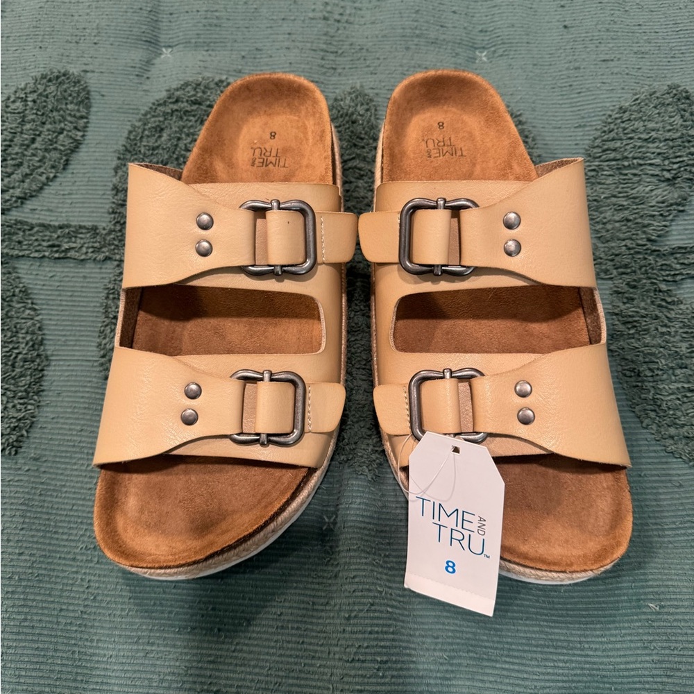 Time and Tru Beige Sandals- NWT